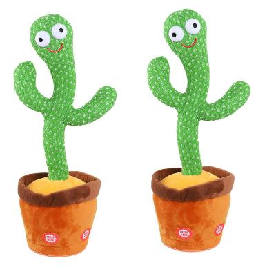 China Talking Dancing Cactus Toys Eco-friendly Kids Talking Sunny Cactus Toy Electronic Plush Toy Singing Record Repeating What You Say for sale