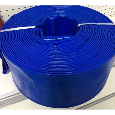 China Flexible 2inch, 4inch, 4bar 100 Meters Length PVC Flat Water Configuration Flexible Pump Hose For Garden Farm Use for sale