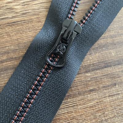 China TOPAZE #5 Resin Jacket Zipper Open End High Quality Reinforced Stylish Plastic Garment Reinforced Front Zipper Clothing Zippers Custom for sale