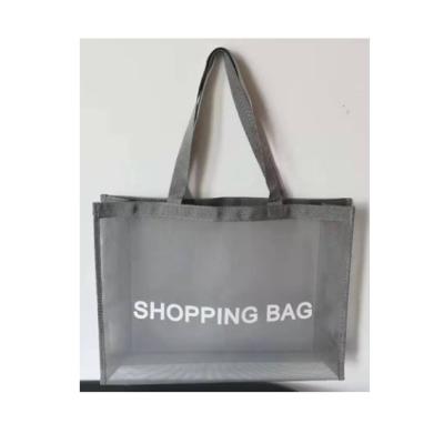 China Folding Customized Nylon Mesh Shopping Bag With Two Handles for sale