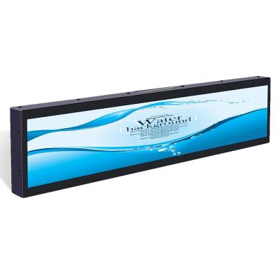 China Indoor 34.9 inch supermarket high brightness strip lcd stretched bar display led ad screen for sale