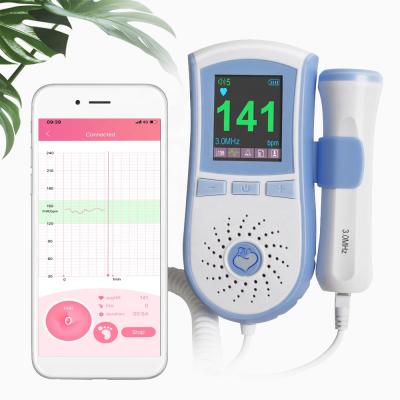 China US Free Shipping Ultrasound Baby Heartbeat Detector Data Item Color LCD Display Acrylic Fetal Doppler for sale