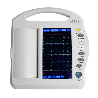 China Carejoy Acrylic Digital 12 Channel ECG Machine 10 Inch Touch Screen ECG Electrocardiograph Machine for sale