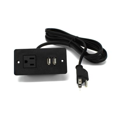 China Black Residential/Multi-Purpose Single Socket With 2 USB Charger Factory Cheap Power Outlet for sale