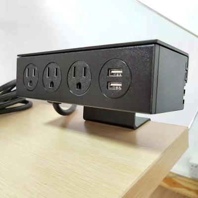 China 3-Outlets Flange Mount USB Power Outlet Strip Residential / Multi-Purpose Outdoor Table Desk for sale