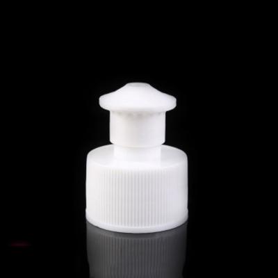 China Non Spill 28/410 Bottle Sport Shampoo Cap Plastic Push Pull Screw Cap for sale