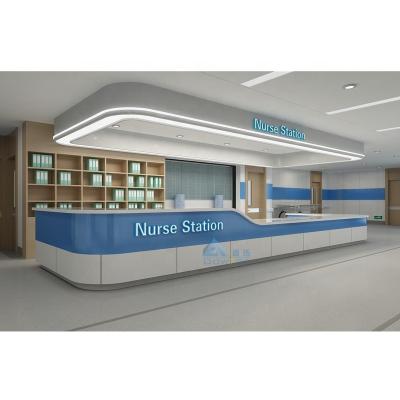 China Long Modern Commercial White Curved Dental Front Counter Office Reception Desk Information Hospital Project Nurse Counter Design for sale