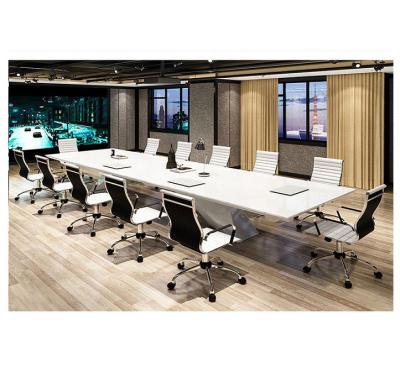 China Clean White Glossy Solid Computer Desk Meeting Room Office Outdoor Meeting Table for sale