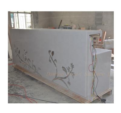 China High End Restaurants Quality Design Restaurant Bar Counter White Translucent Marble Table for sale