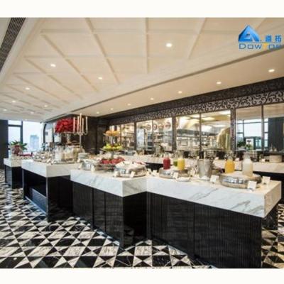 China Hotel Restaurant Design Counter Commercial Countertops Sushi Bar Counter Counter Marble Buffet Buffet Furniture for sale