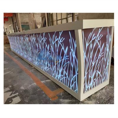 China New Design Modern Tempered Glass LED Solid Outdoor Bar Counter Nightclub And Hotel Bar High End Table for sale