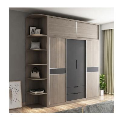 China Beautiful Factory Price Home Furniture Sliding Double Door Wardrobe Cabinet for sale