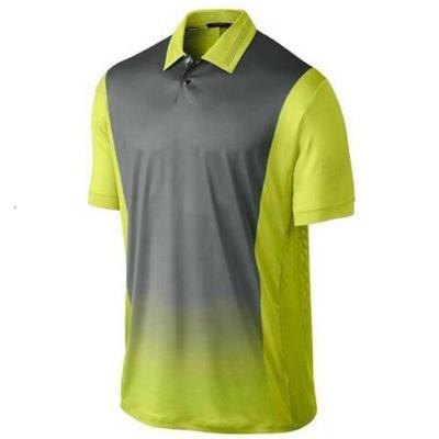 China Custom Anti-Wrinkle Mens Moisture Wicking Gradient Quick Dry Stripe Polo Shirt for sale