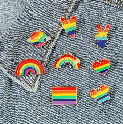 China Wholesale Cute Pride Accessories Rainbow Metal Enamel Badge Custom Pins from Japan Manufacturer for sale