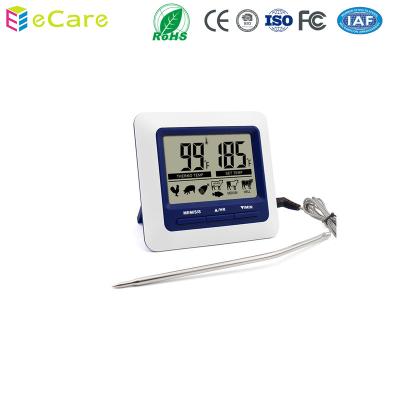 China Alerts Programmable Flexible Digital Probe Programmable Food Thermometer With Clock for sale