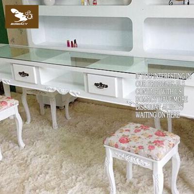 China Modern Luxury Nail Salon Furniture Manicure Table Nail Table With Drawer for sale