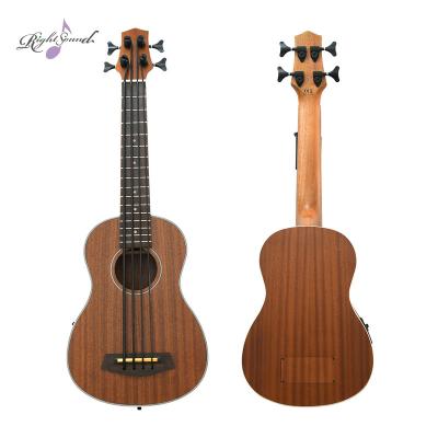 China Plywood OEM/ODM UBass Bass Guitar Electric Acoustic-Electric Sapele 30inch All Solid Wood Ukulele Bass for sale