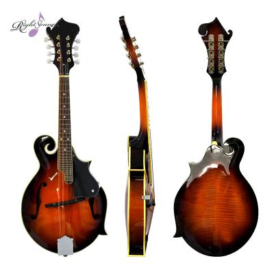 China Basswood F Style Mandolin Musical Instrument Sunburst Mandolin 8 String Acoustic Mandolin for sale