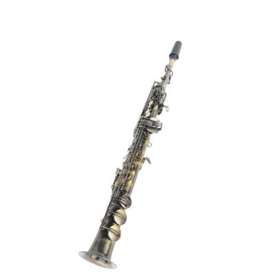 China Bb Antique Tone Instrument Wind Saxophone Soprano Straight Soprano Saxophone For Beginner for sale