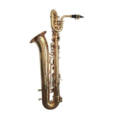 China Brass Gold Lacquer Top Grade Body Baritone Saxophone for sale