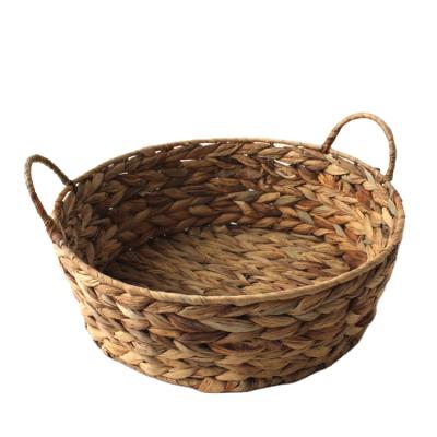 China Folding Water Hyacinth Storage Basket Sundries Basket With Low Price for sale