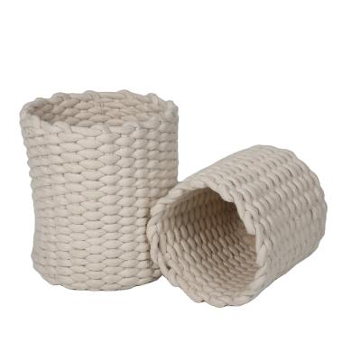 China Folding Sensitive Sundries Clothing Hand - Woven Cotton Rope Others Storage Baskets for sale