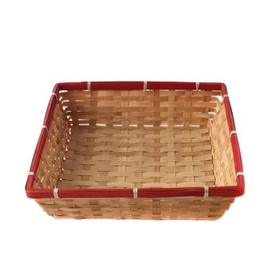 China Mini Folding Bamboo Basket Handmade Square Basket For Home for sale