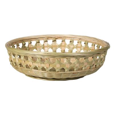 China China Supplier Folding Wholesale Cheap Oval Bamboo Strip Woven Vegetable Fruit Basket In Stock Set Of 3 for sale