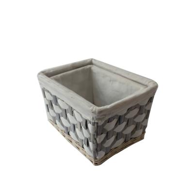 China Wholesale Eco Friendly Gray Folding Wood Chip Storage Basket for sale