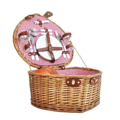 China Time-limited Heart-Shaped Picnic Basket Folding Wicker Picnic Basket With Cooler for sale