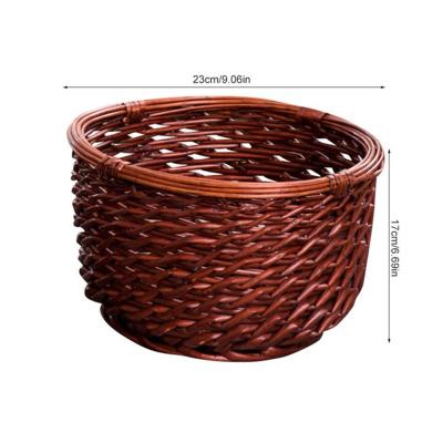 China Wholesale Eco-Friendly Woven Wicker Flower Basket Gardeners Insert Crafts Rural Handmade Flower Pot For Hotels Offices Home Gardening for sale