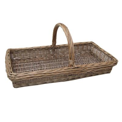 China Direct Eco-friendly Handcrafted Planter Baskets Flower Garden Plant Rattan Wicker Gardening Tools Basket for sale