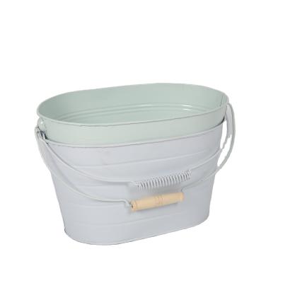 China Eco-friendly Flower Bucket Wholesale Metal Flower Pot Customization Steel Flower Bucket Garden Supplies for sale