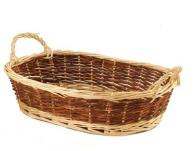 China Folding Colorful Empty Gift Basket Wicker With Handles for sale