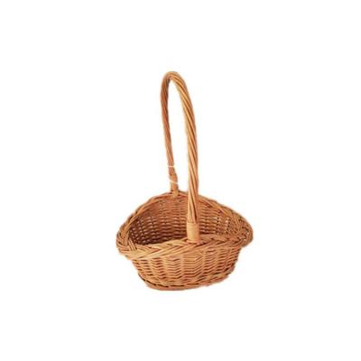 China Wholesale Handmade Woven Wicker Cute Folding Drip Tray Custom Size Willow Gift Basket With Handle for sale