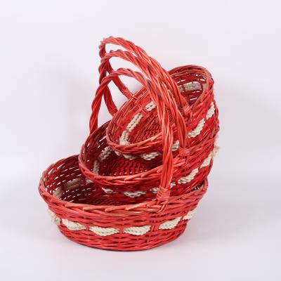 China Wholesale Wooden Wicker Folding Gift Baskets with 100%handmade for sale