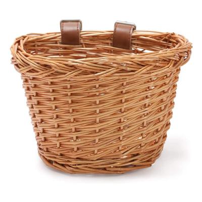 China Handmade Woven Removable Bike Storage / Baskets Home Factory Hanging Wicker Bicycle Storage Front Basket For Bicycle for sale