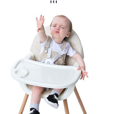 China Good Quality Modern Baby Dining Chair Baby Adjustable Umpire Chair With PU Cushion With Wooden Legs for sale