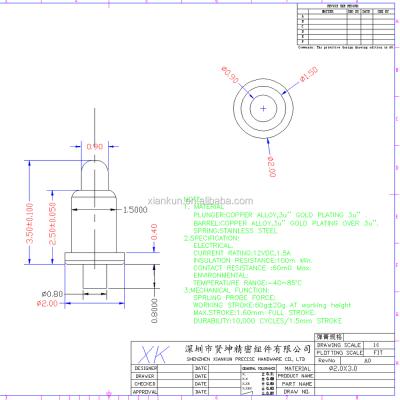 China Customized OEM Brass All Types PCB Male Female Pogo Pin (H3.5mm) for sale