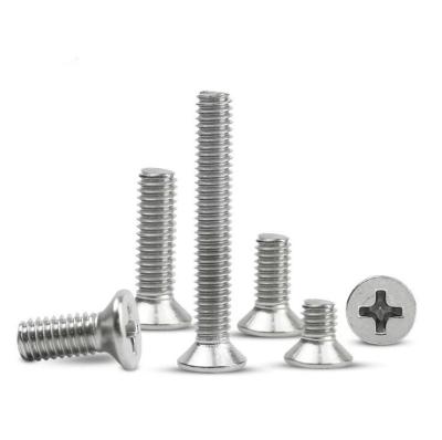 China 304 Stainless Steel Screw FM/KM Cross Spline Countersunk Head Machine Screws. for sale