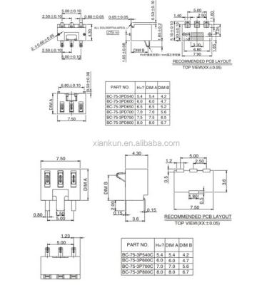 China PCB customize various types of battery connectors.3 pin battery connector smt. for sale