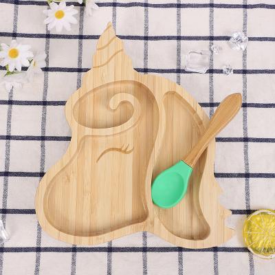 China Contemporary Bamboo Children's Dish Children's Dessert Dish Baby Tableware Baby Tray Cartoon Cutlery Set Children Platter for sale