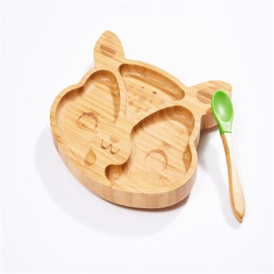 China Baby Suction Baby Bowl Minimalist Bamboo Bamboo Baby Bowl Baby Feeding Dish for sale