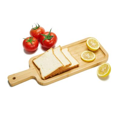 China Durable Custom Rectangle Square Long Cheese Board Serving Tray Dinner BBQ Plate With Handles for sale