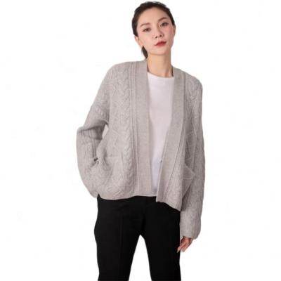 China Brand New Breathable Thick Cashmere 100%cashmere Casual Loose Twisted Sweater For Women for sale