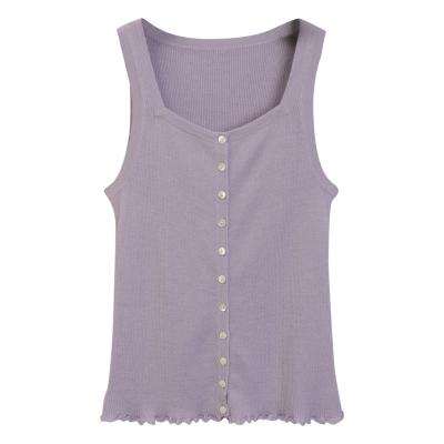 China Breathable Women Sweater Buttons Sleeveless V Neck Summer Spring Girls Knit Cashmere Vest Top for sale