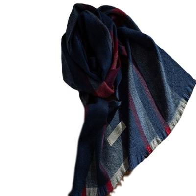 China Keep Hot New Design OEM 100%Cashmere Thicken Stripe Cashmere Casual Scarf For Women For Wholesales for sale