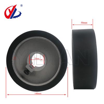 China 140*35*50mm Black Rubber Feeding Roller For Woodworking Two Sided Planer Machine for sale