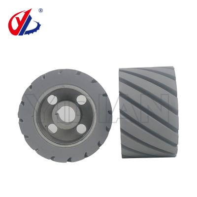 China 100x20x60 Planer Moulder Rubber Feed Roller With Keyway - Twill Feeding Wheel à venda