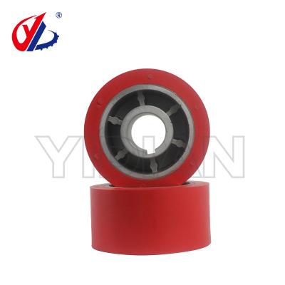 China Four Sided Wood Planer Rubber Feeding Wheel - Red Feed Roller With Keyway à venda